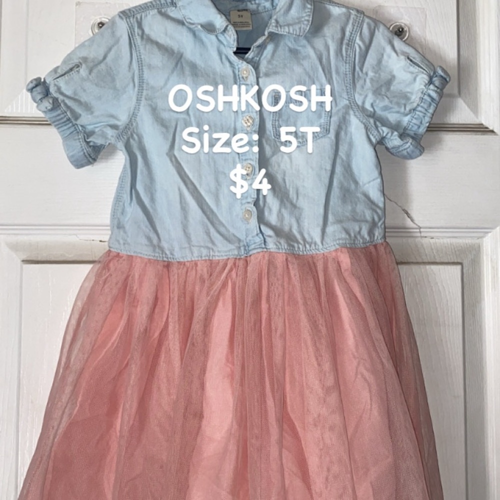 OshKosh B'gosh Light Blue and Pink Dress